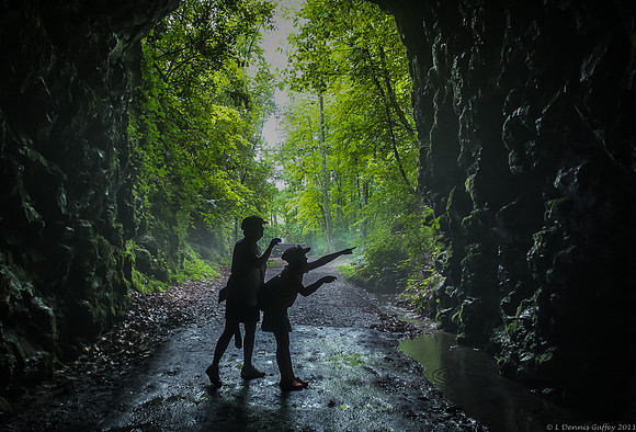 Maggie &Gigi In Stumphouse Tunnel